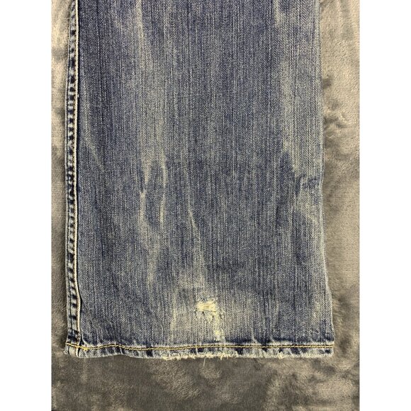 Silver Jeans Men's 32x33 Distressed Boot Cut Y2K Grunge Tuesday Blue Jeans - Picture 11 of 14